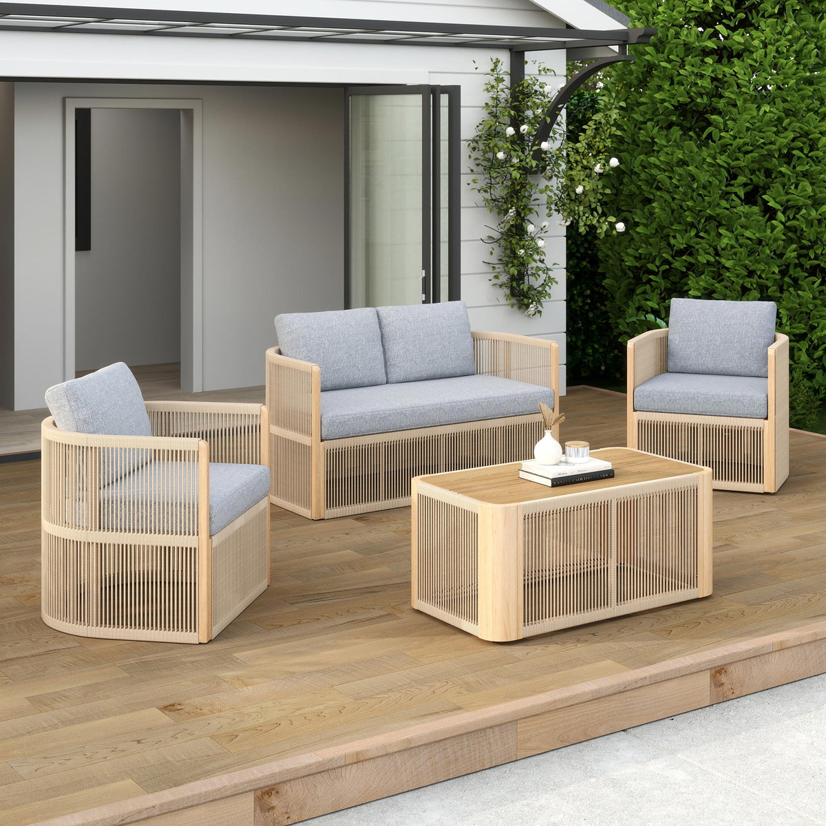 Bruce 7-Pieces Rope Rattan Sofa Set