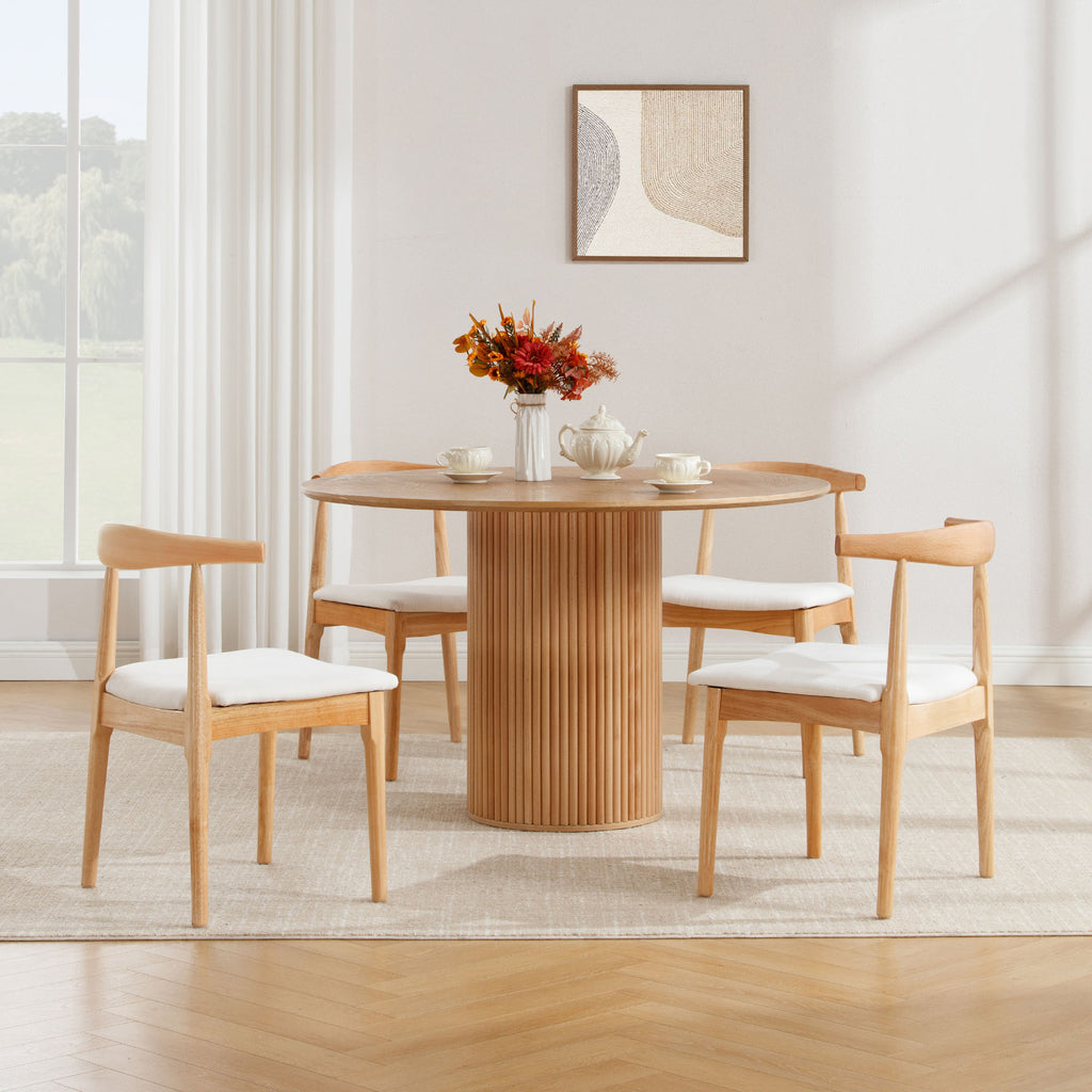 Nolan Modern Dining Chairs with Solid Wood Legs (Set of 2)