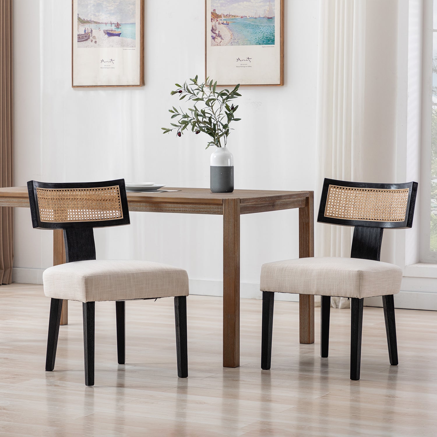 Payson Modern Cane Dining Chairs (Set of 2)