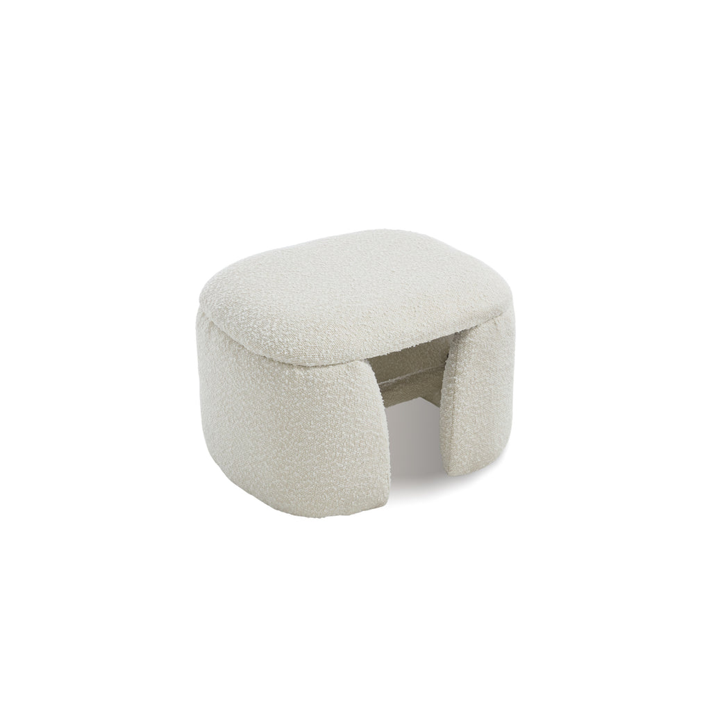 Eva Boucle Accent Chair with Ottoman