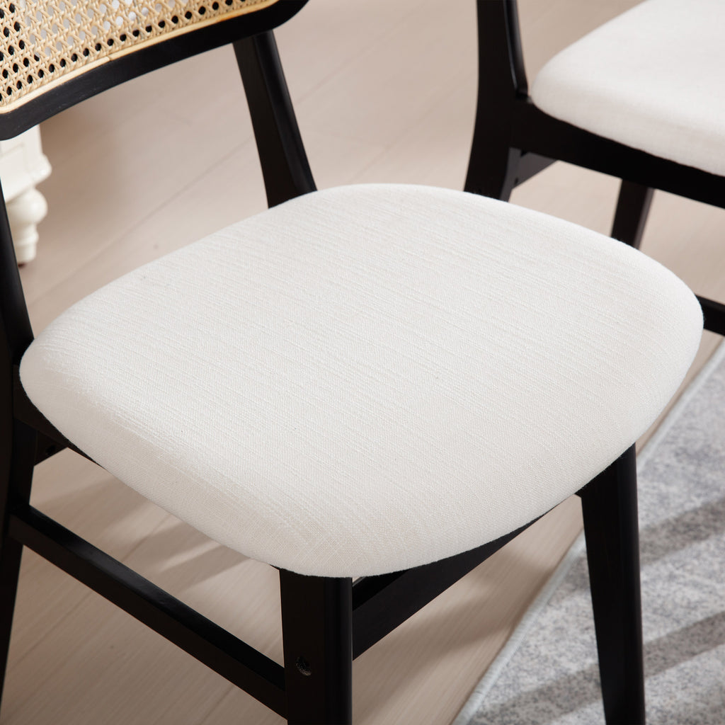 Eric Mid-Century Modern Cane Dining Chairs (Set of 2)