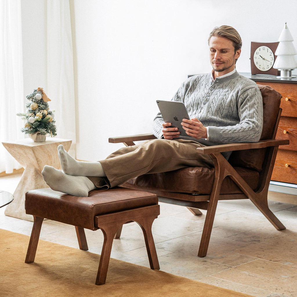 Charles Lounge Armchair with Ottoman