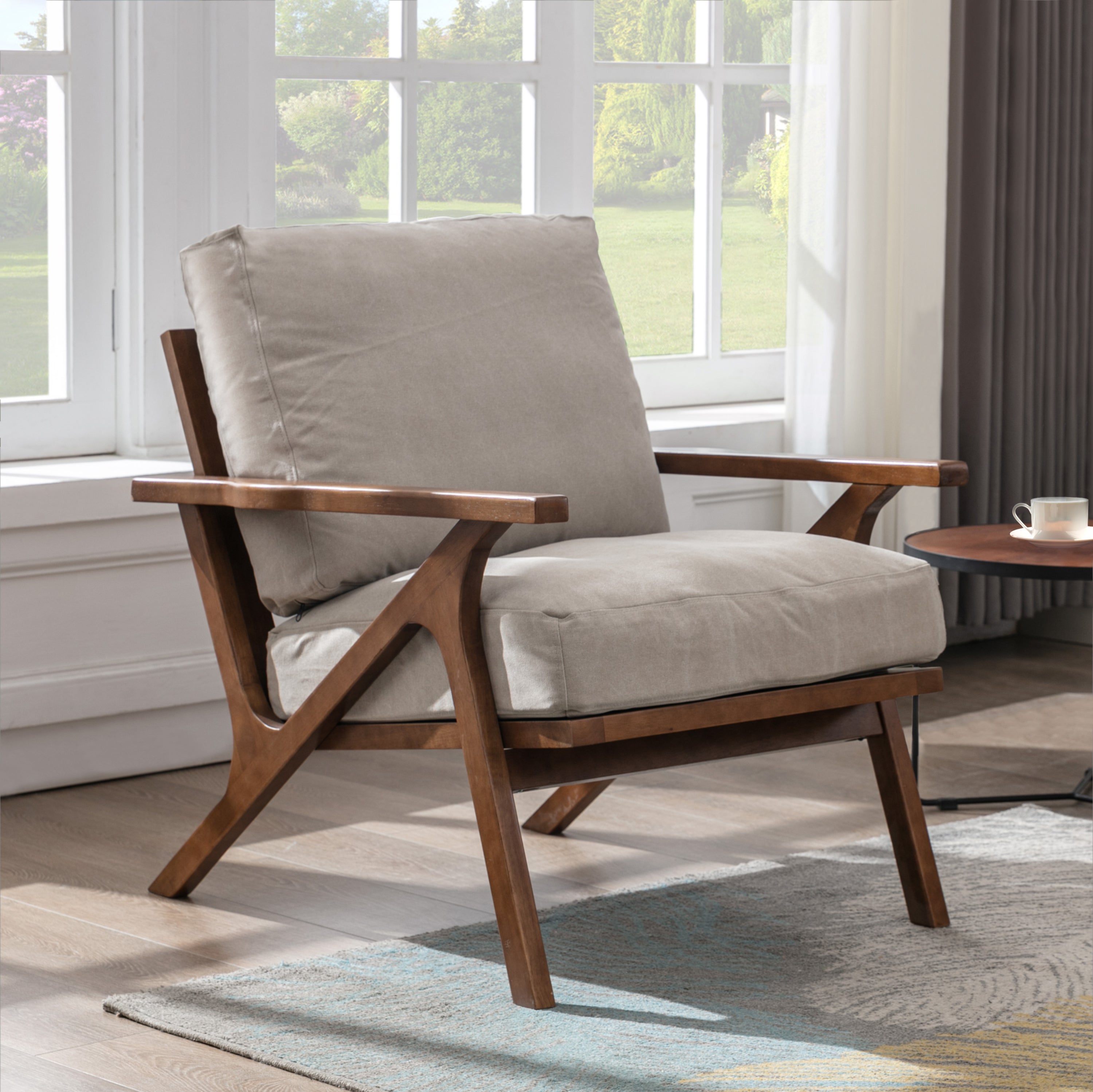 Charles Lounge Armchair with Ottoman