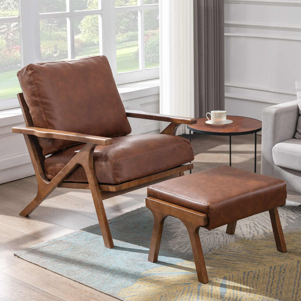 Charles Lounge Armchair with Ottoman