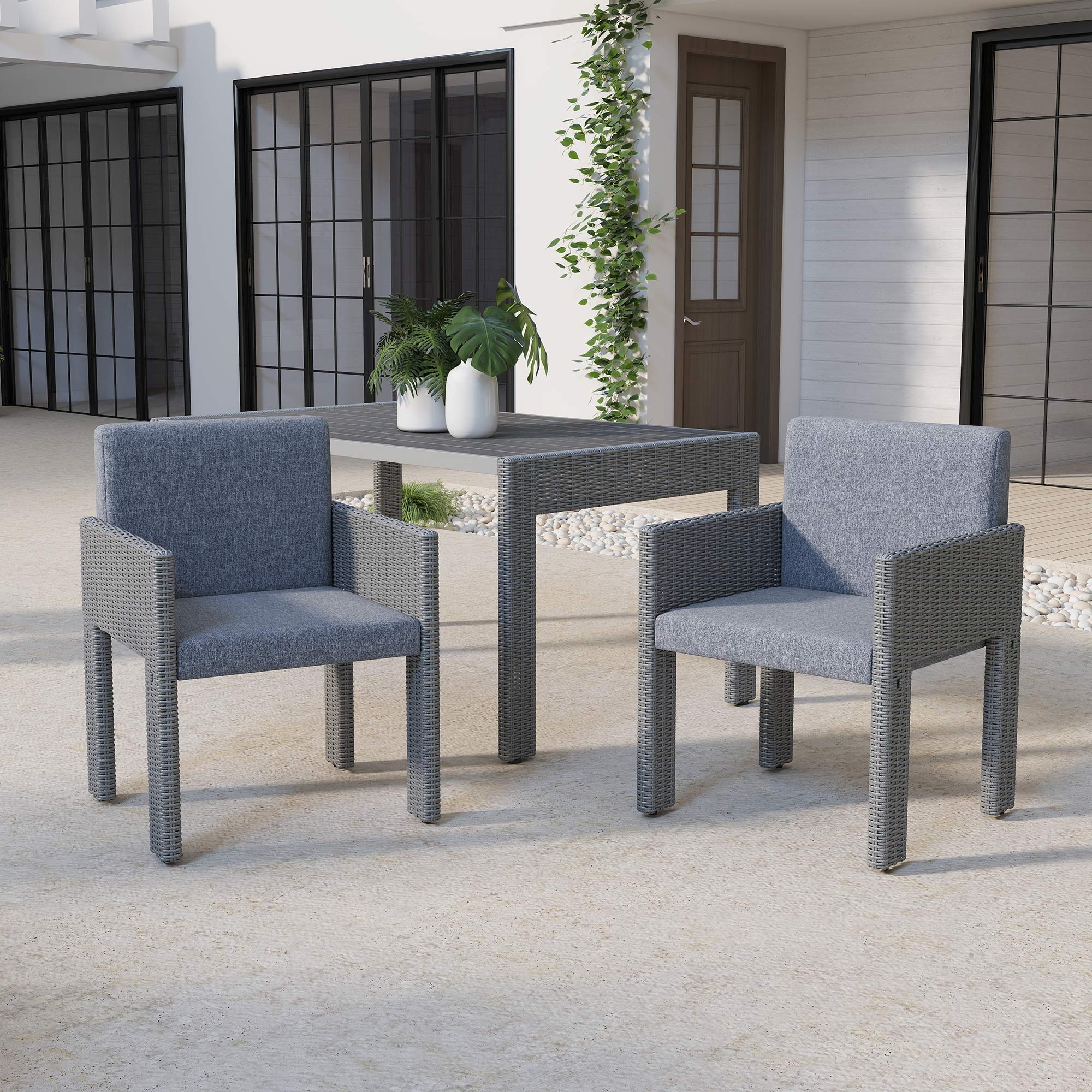 Relen Rattan Dining Set For 6 People