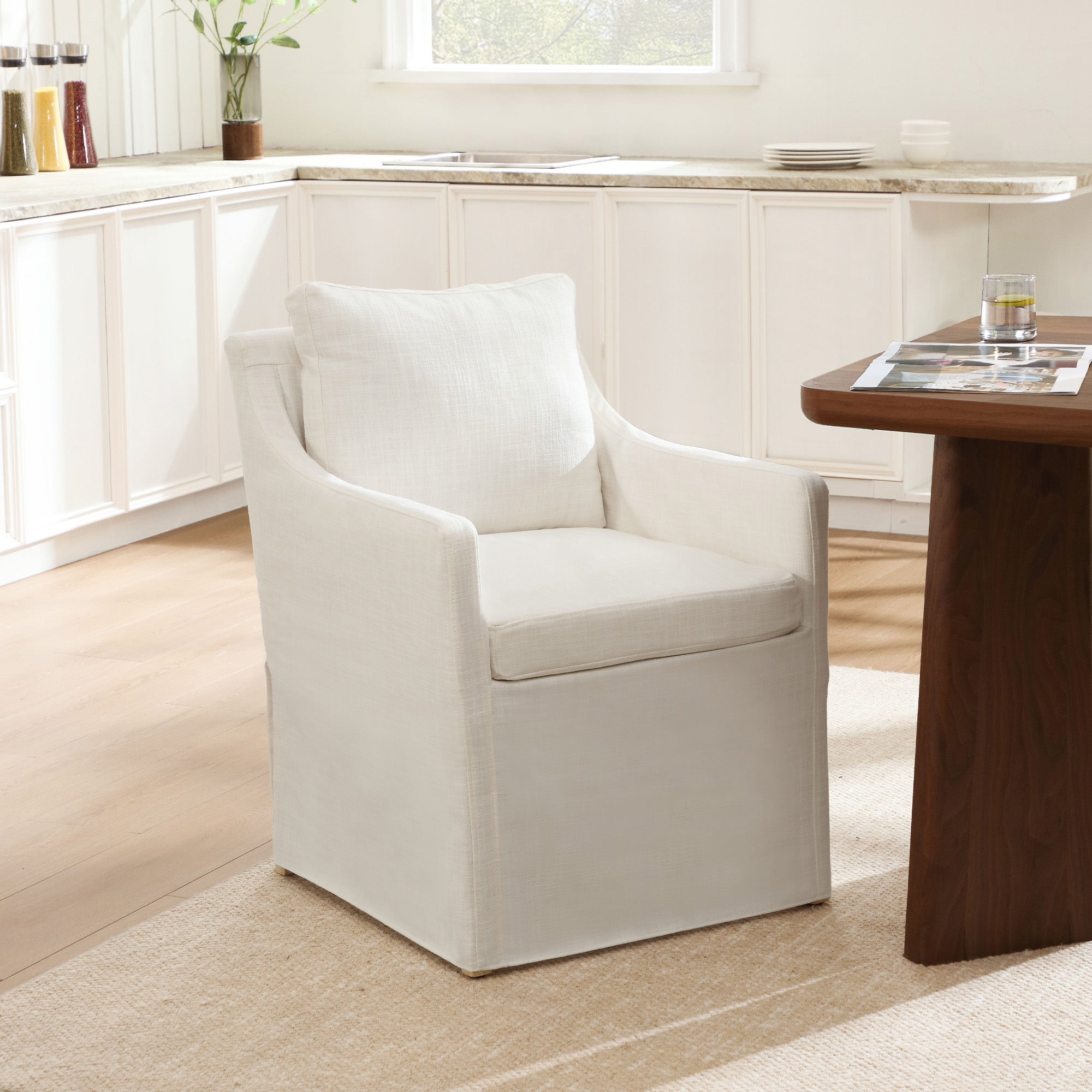 Hank Modern Upholstered Dining Chairs with Arms