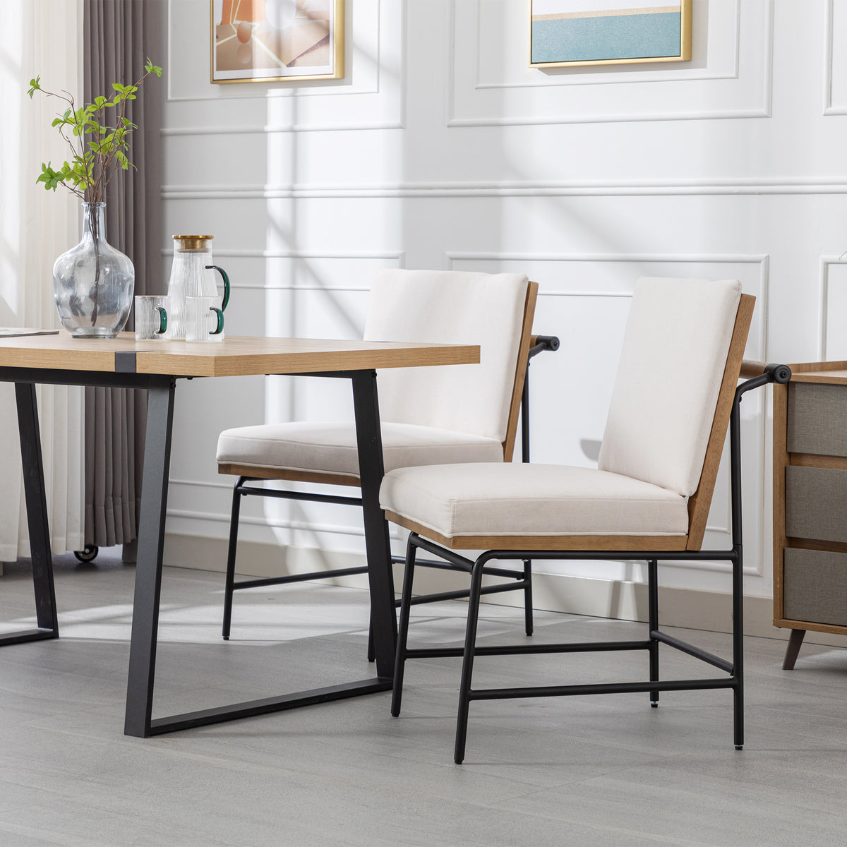 Ramsey Modern Industrial Dining Chairs (Set of 2)