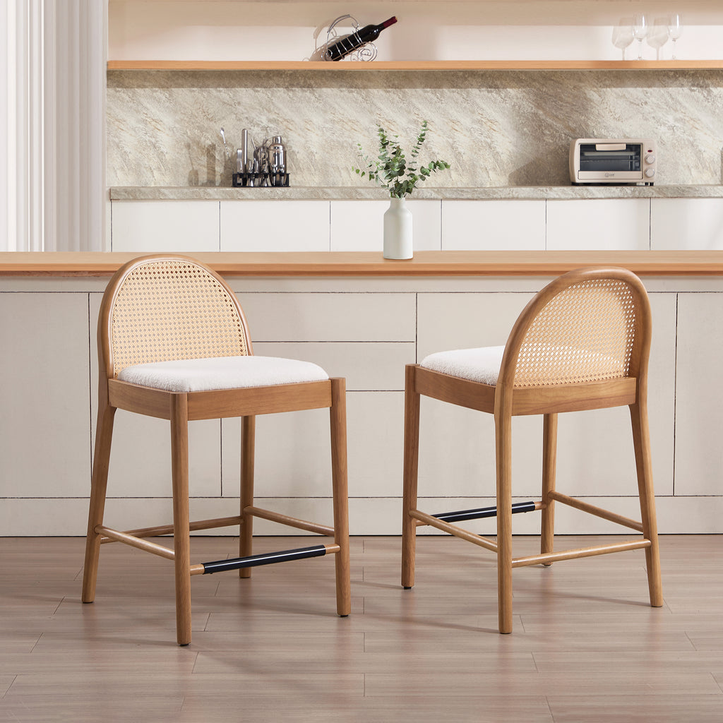 Luna Rattan Bar Stools (Set of 4)