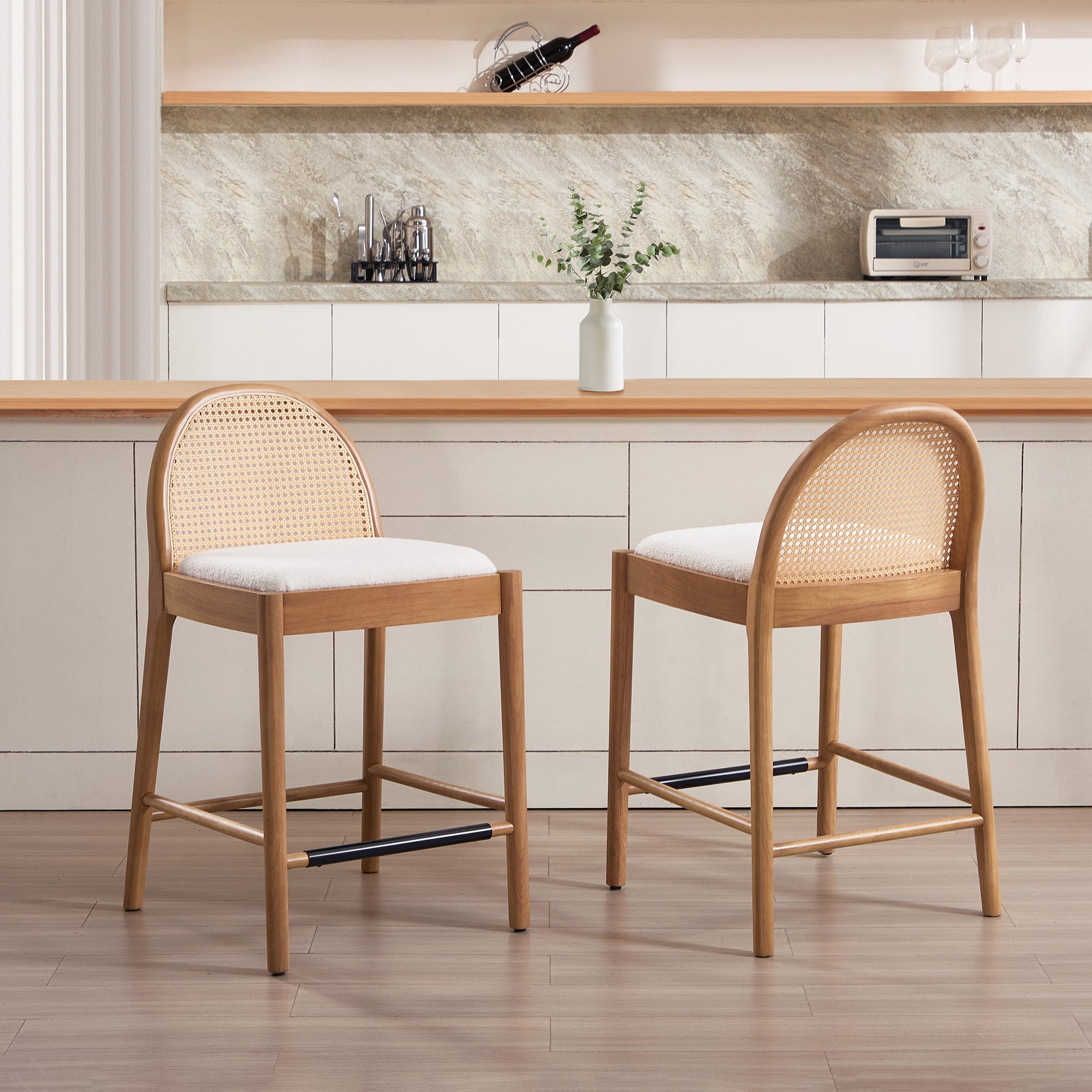 Luna Rattan Bar Stools (Set of 4)