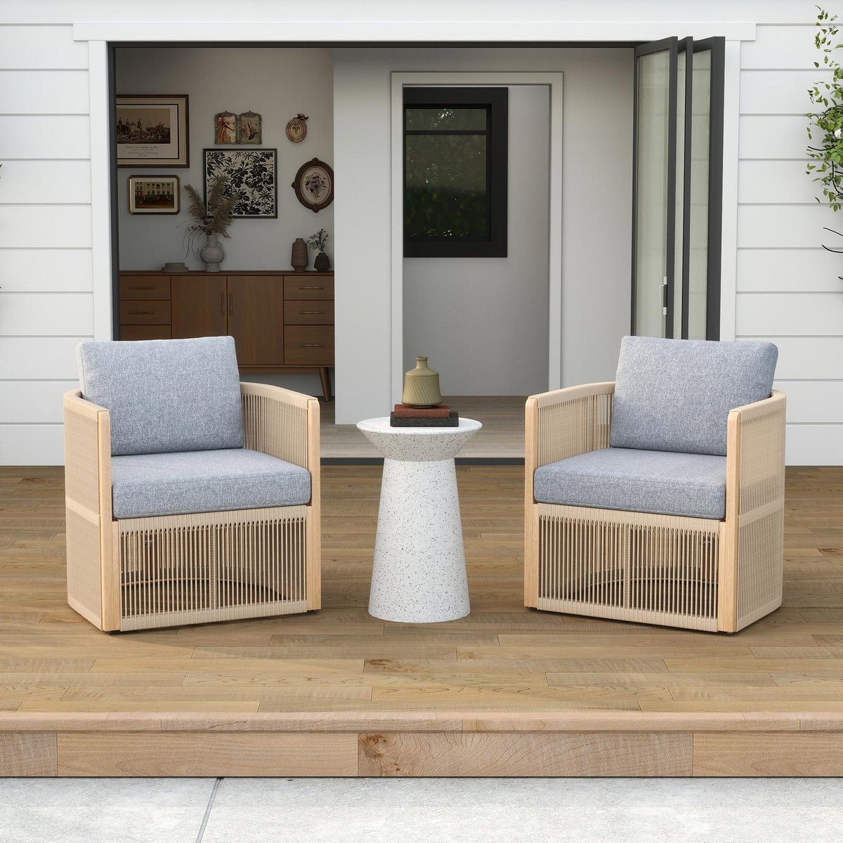 Bruce 7-Pieces Rope Rattan Sofa Set