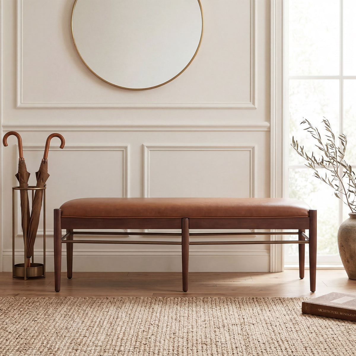 Ashby Mid-Century Modern Bench