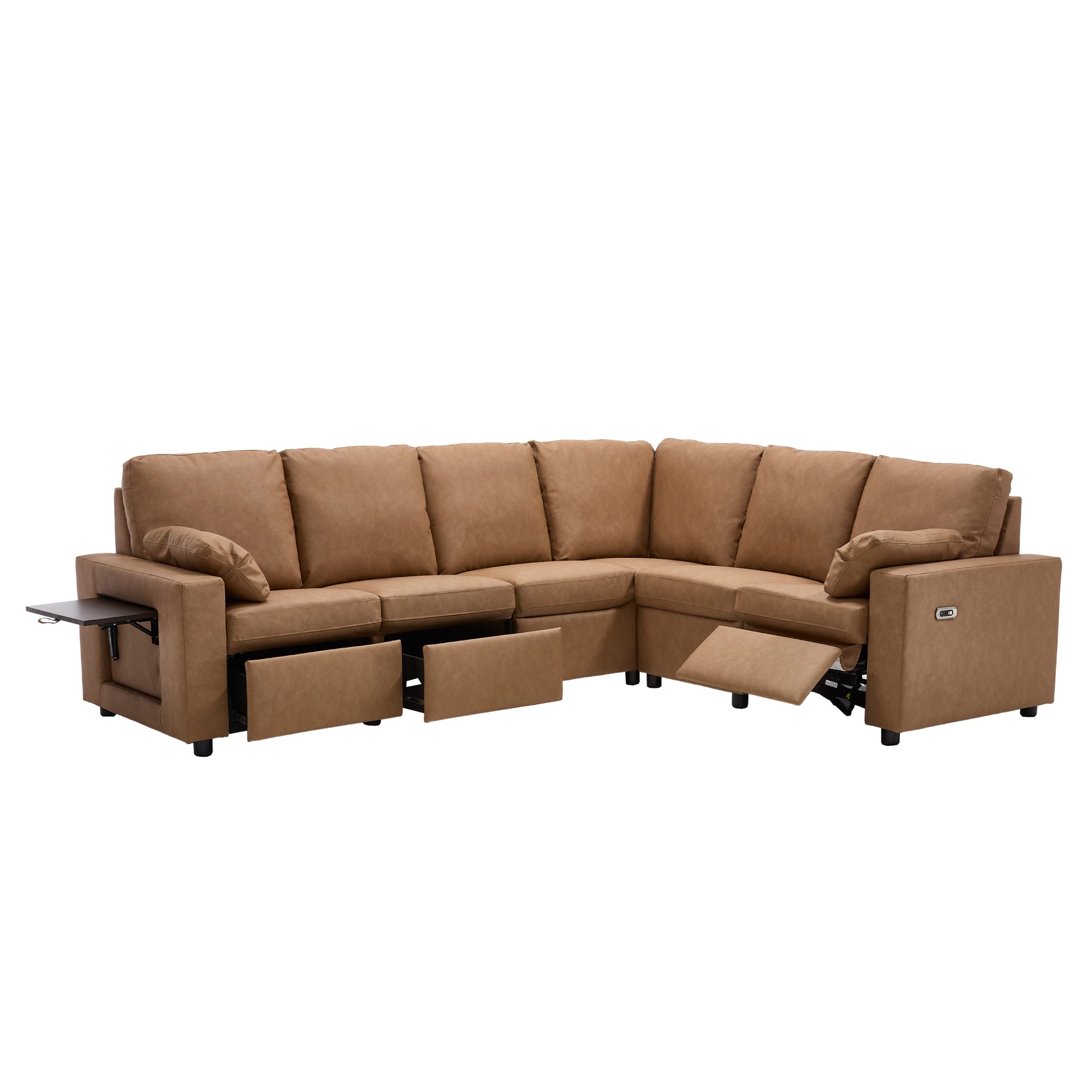 Levi Wall Hugger Reclining Sectional Sofa with Storage