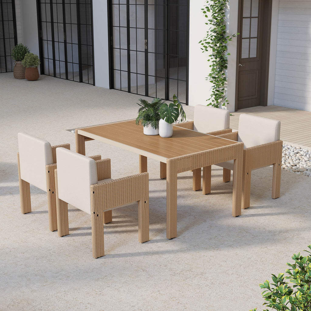 Relen Rattan Dining Set For 6 People