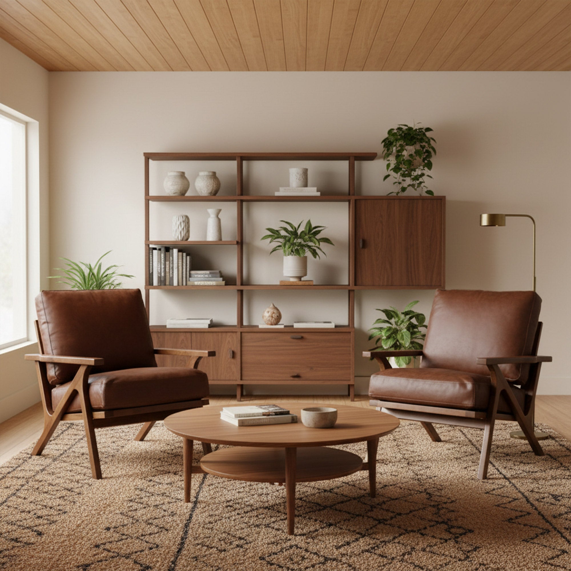 Charles Lounge Armchair with Ottoman