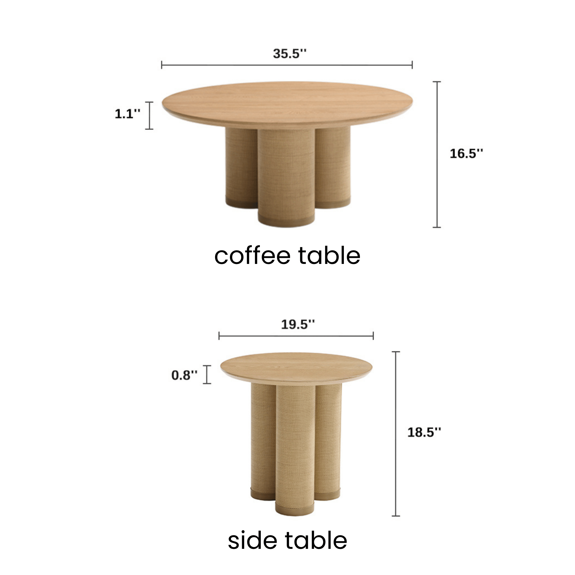 Drift Round Coffee Table Set