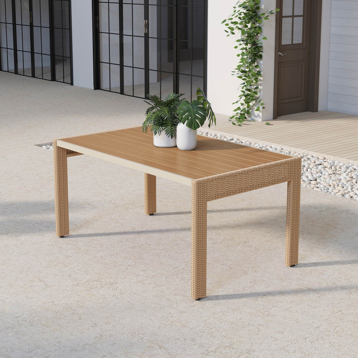 Relen Rattan Dining Set For 6 People