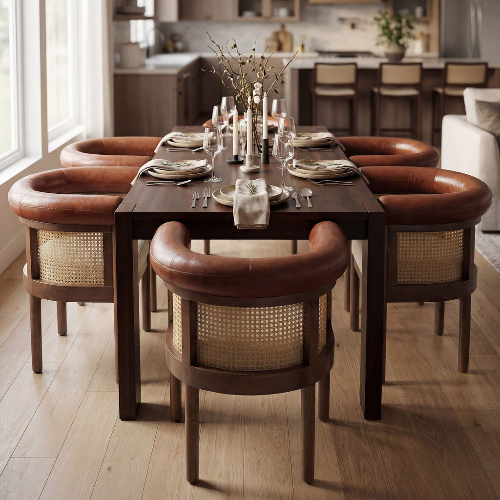 Richard Mid-Century Modern Cane Dining Chair