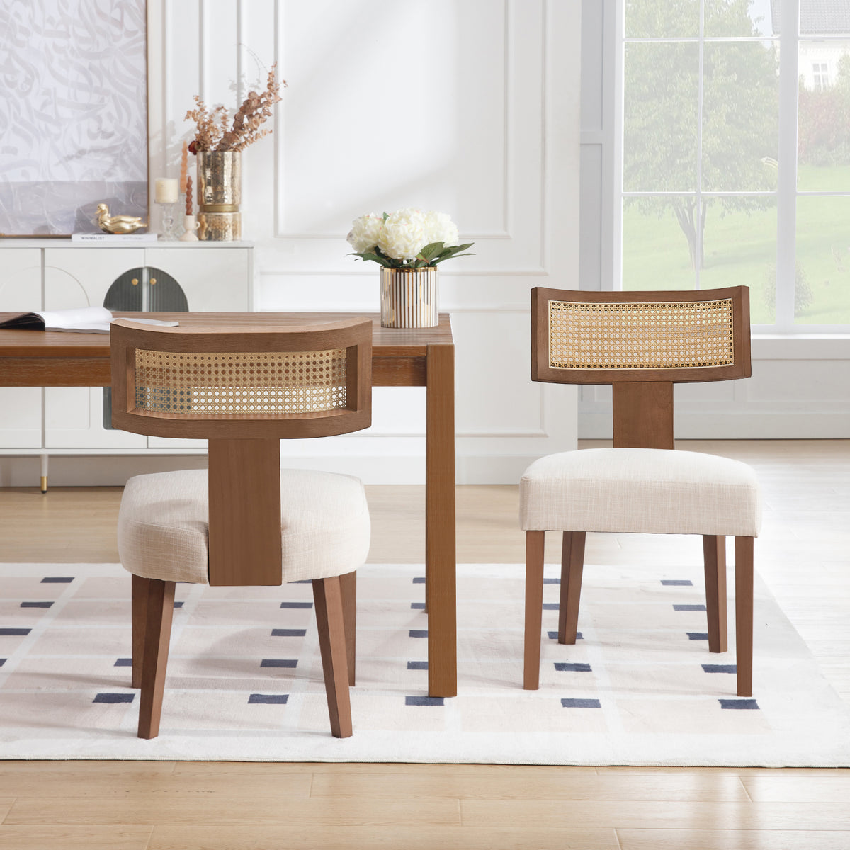 Payson Modern Cane Dining Chairs (Set of 2)