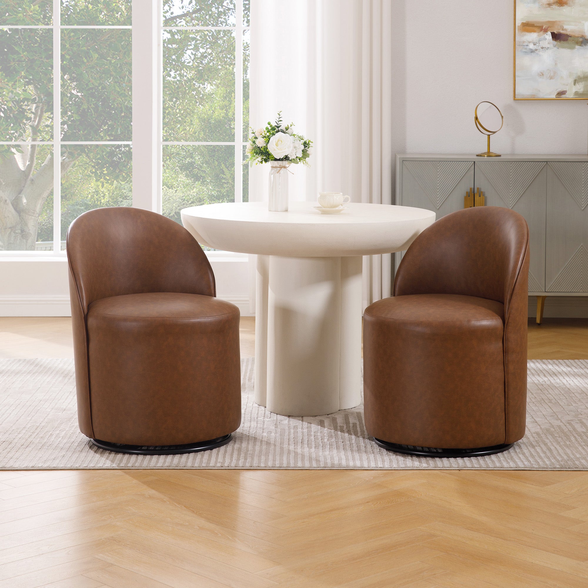 Ryan Modern Upholstered Swivel Dining Chair