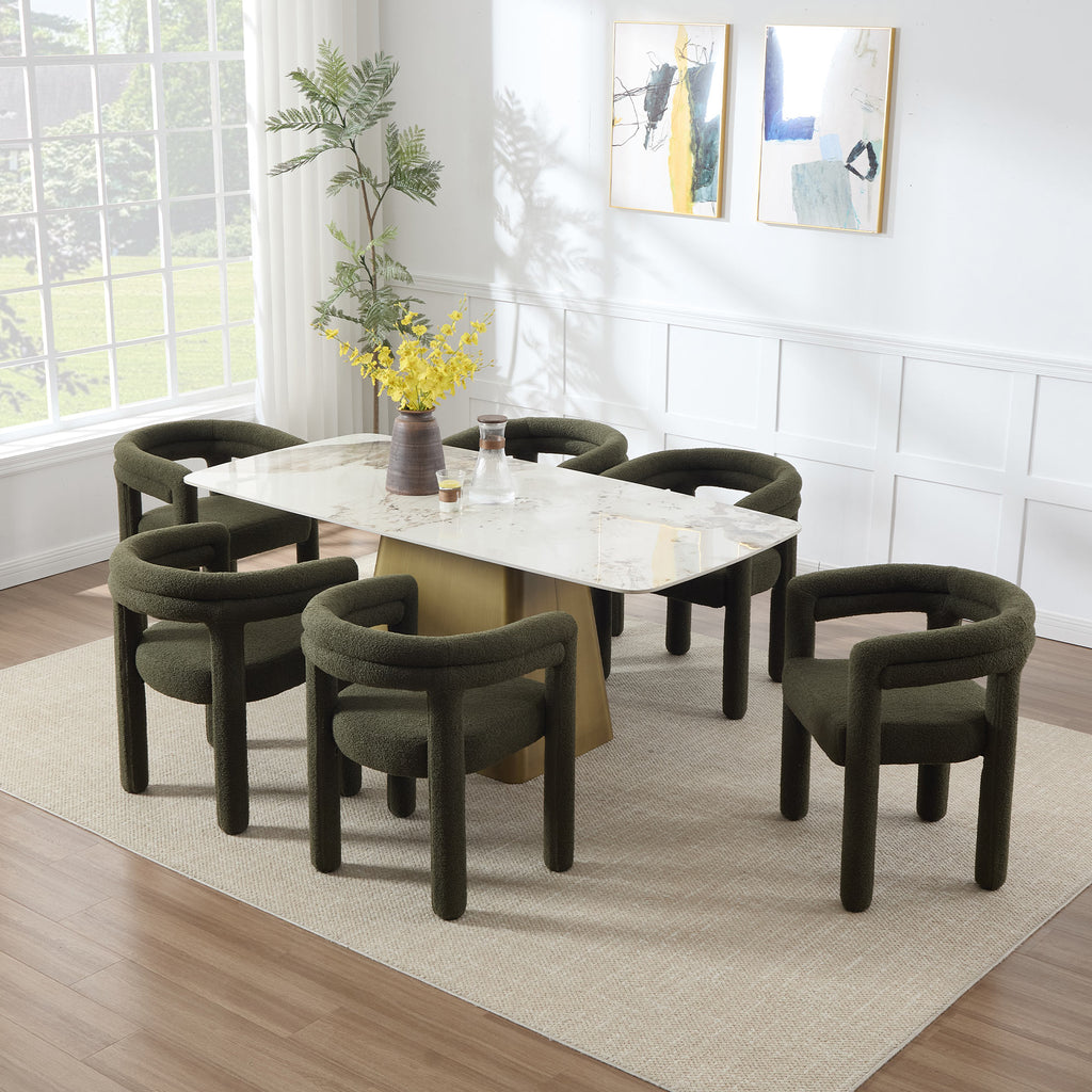 Lara Dining Chair Upholstered Armchair with Back