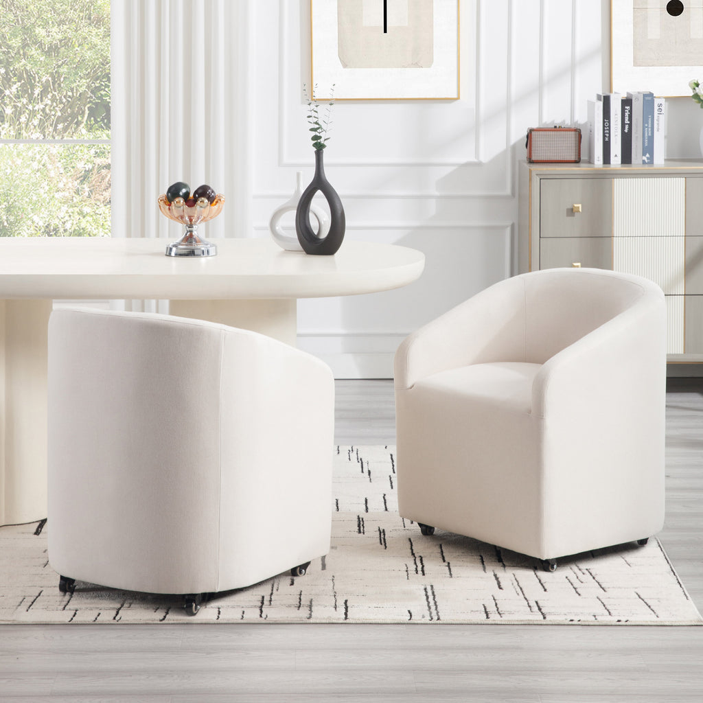 Troy Modern Velvet Rolling Dining Chair