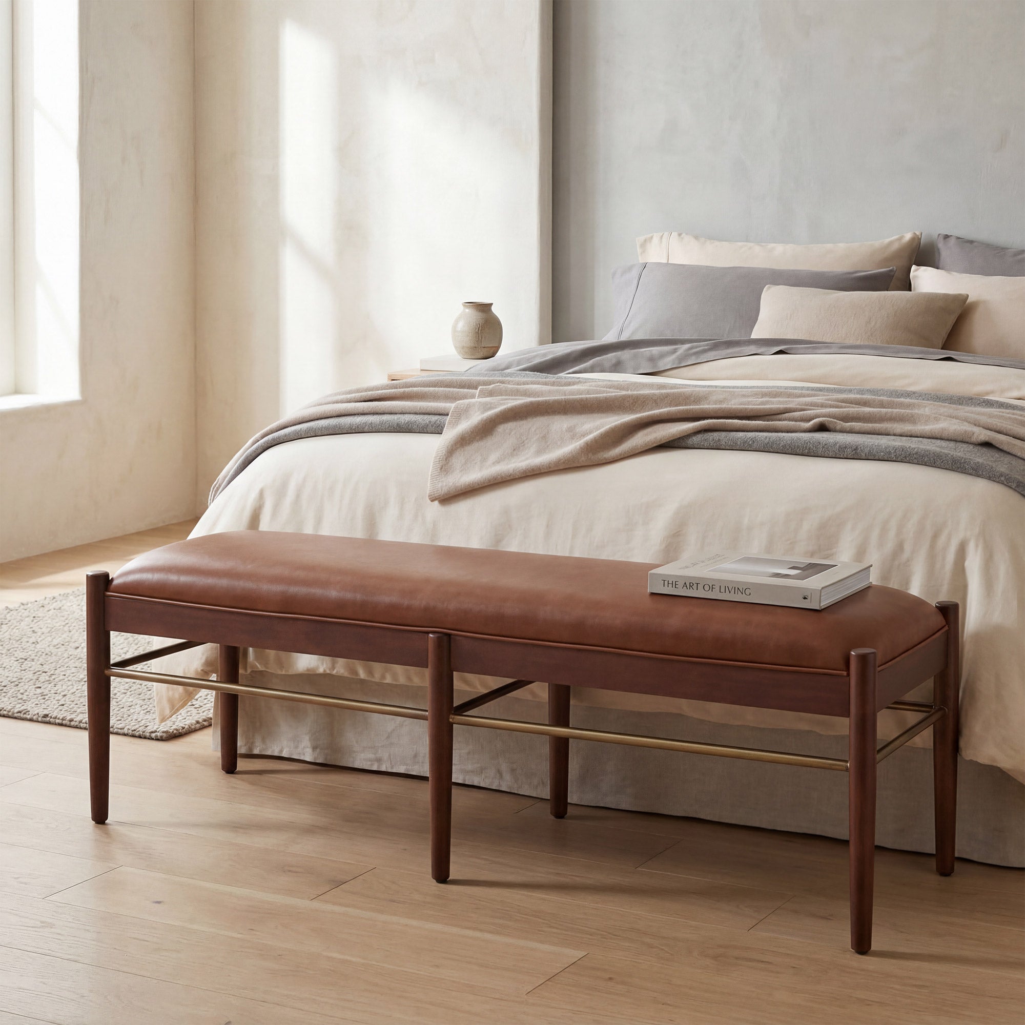 Ashby Mid-Century Modern Bench