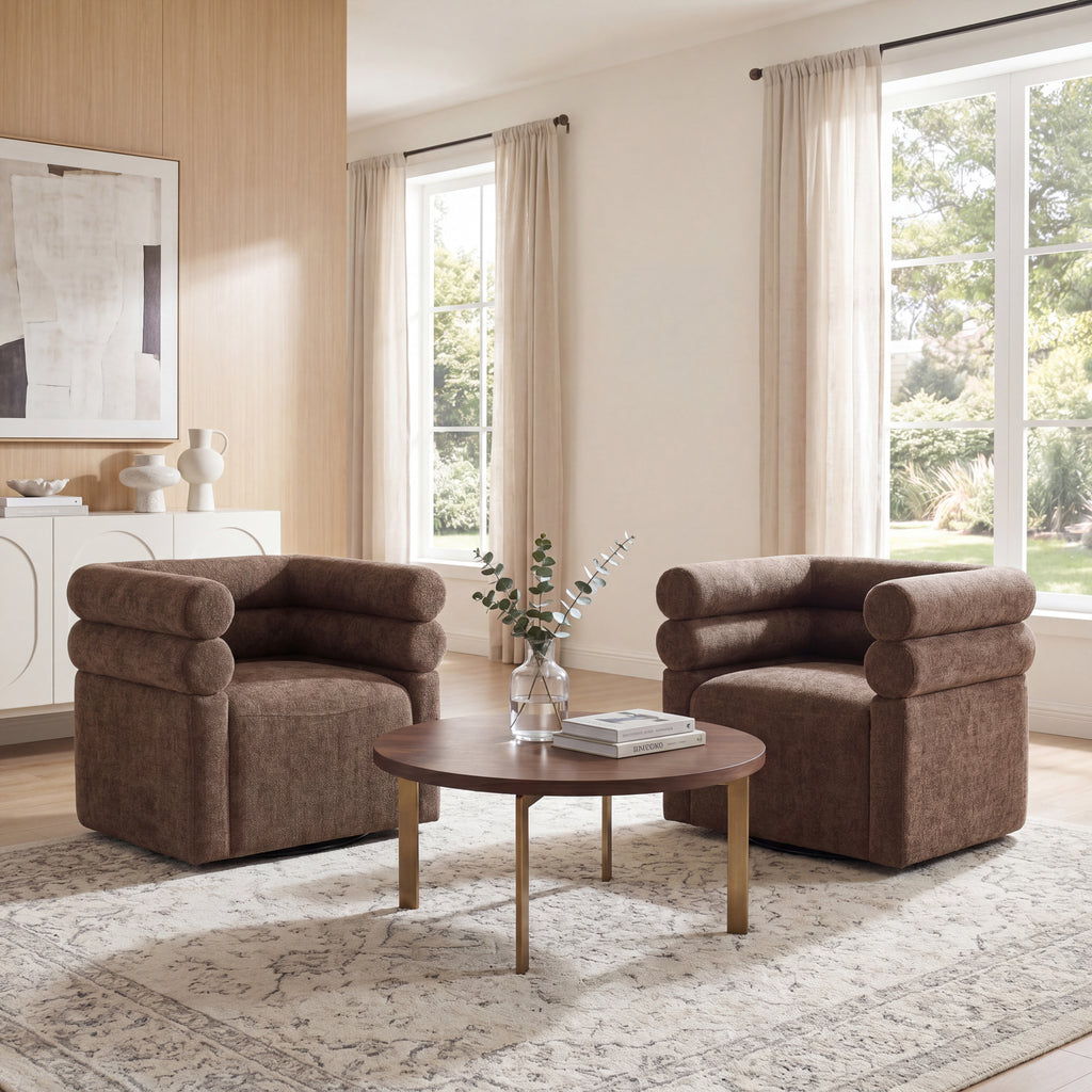 Asher Genuine Leather Swivel Lounge Chair