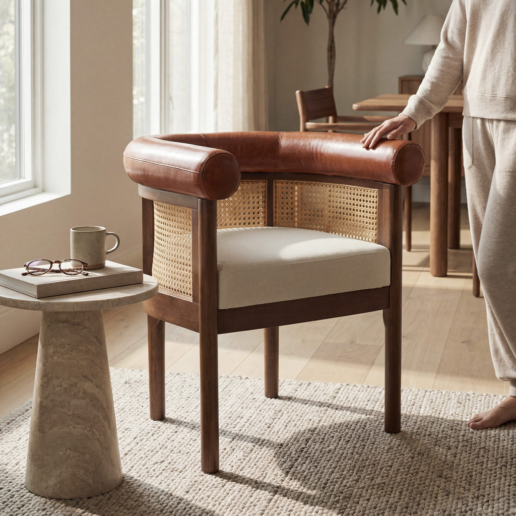 Richard Mid-Century Modern Cane Dining Chair