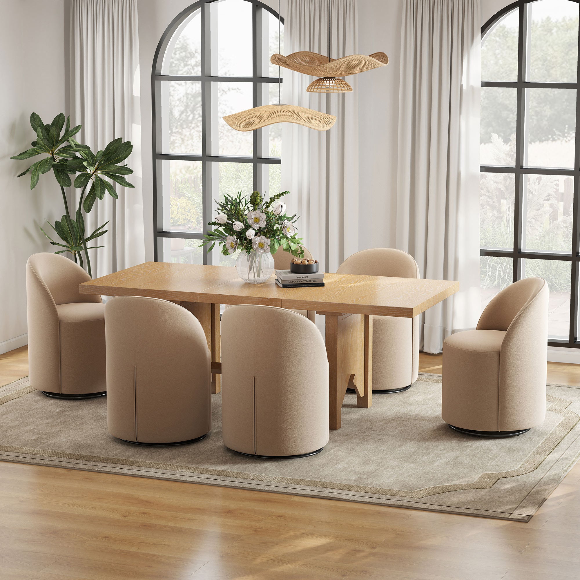 Ryan Modern Upholstered Swivel Dining Chair