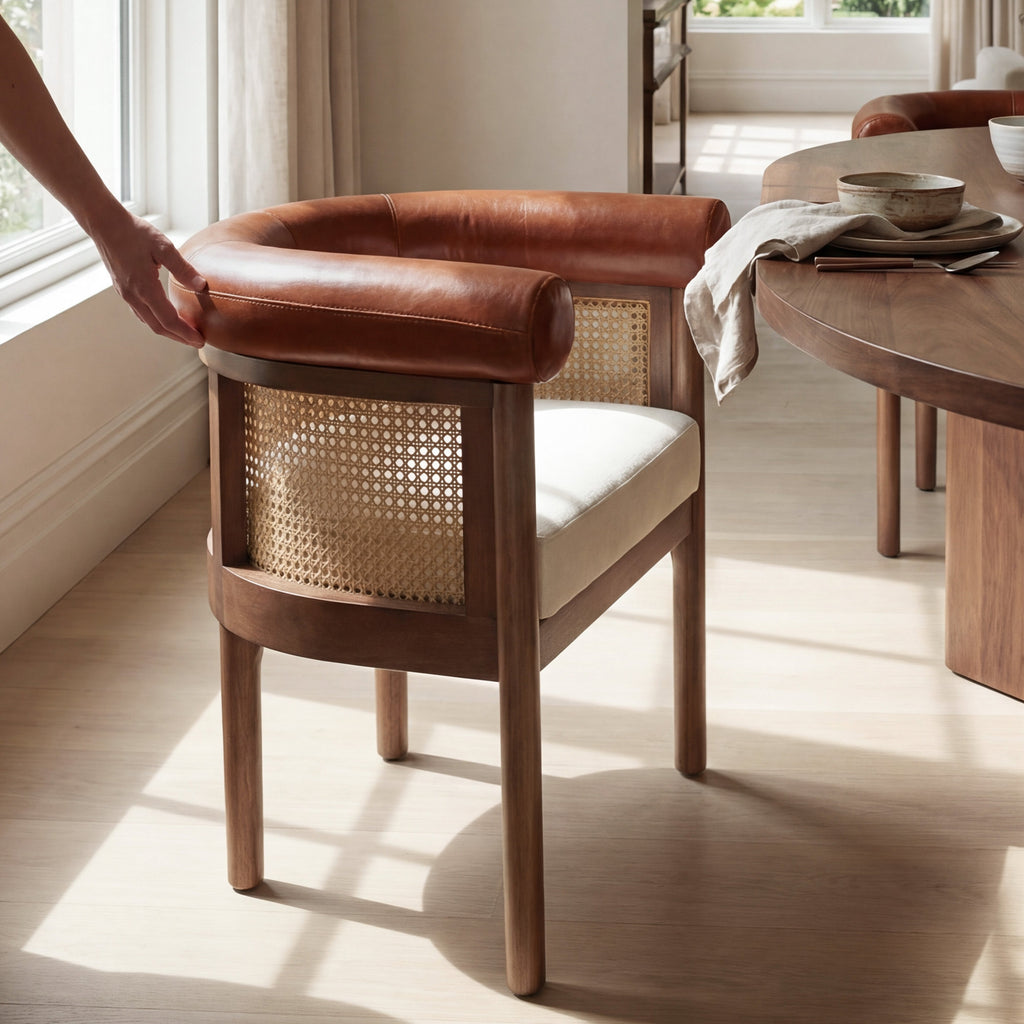 Richard Mid-Century Modern Cane Dining Chair