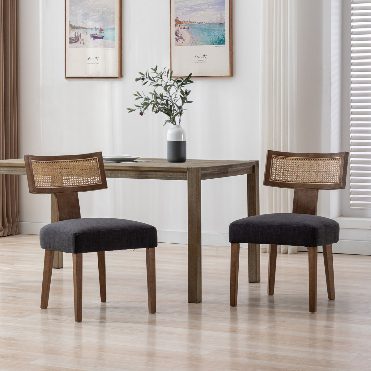 Payson Modern Cane Dining Chairs (Set of 2)