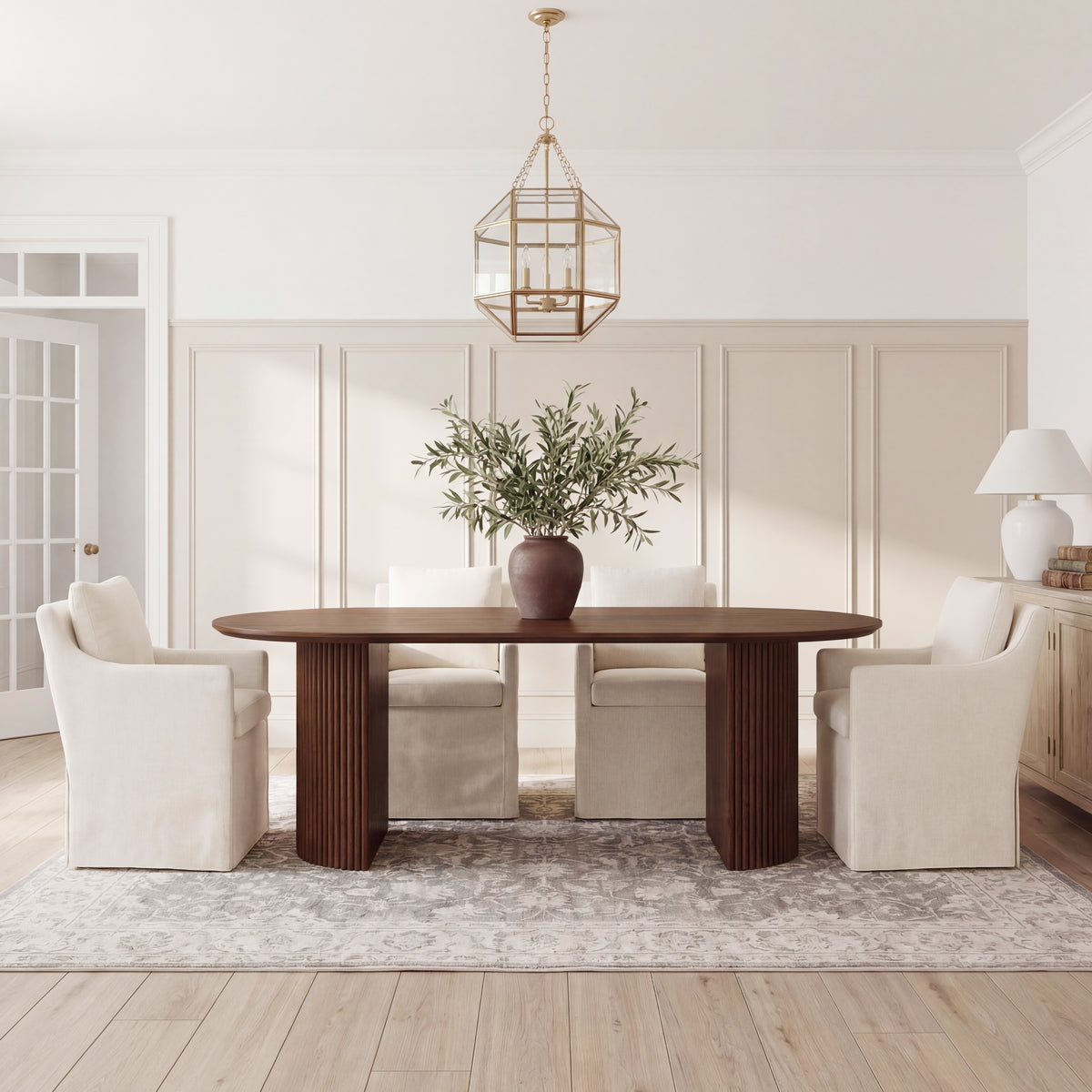 Hank Modern Upholstered Dining Chairs with Arms