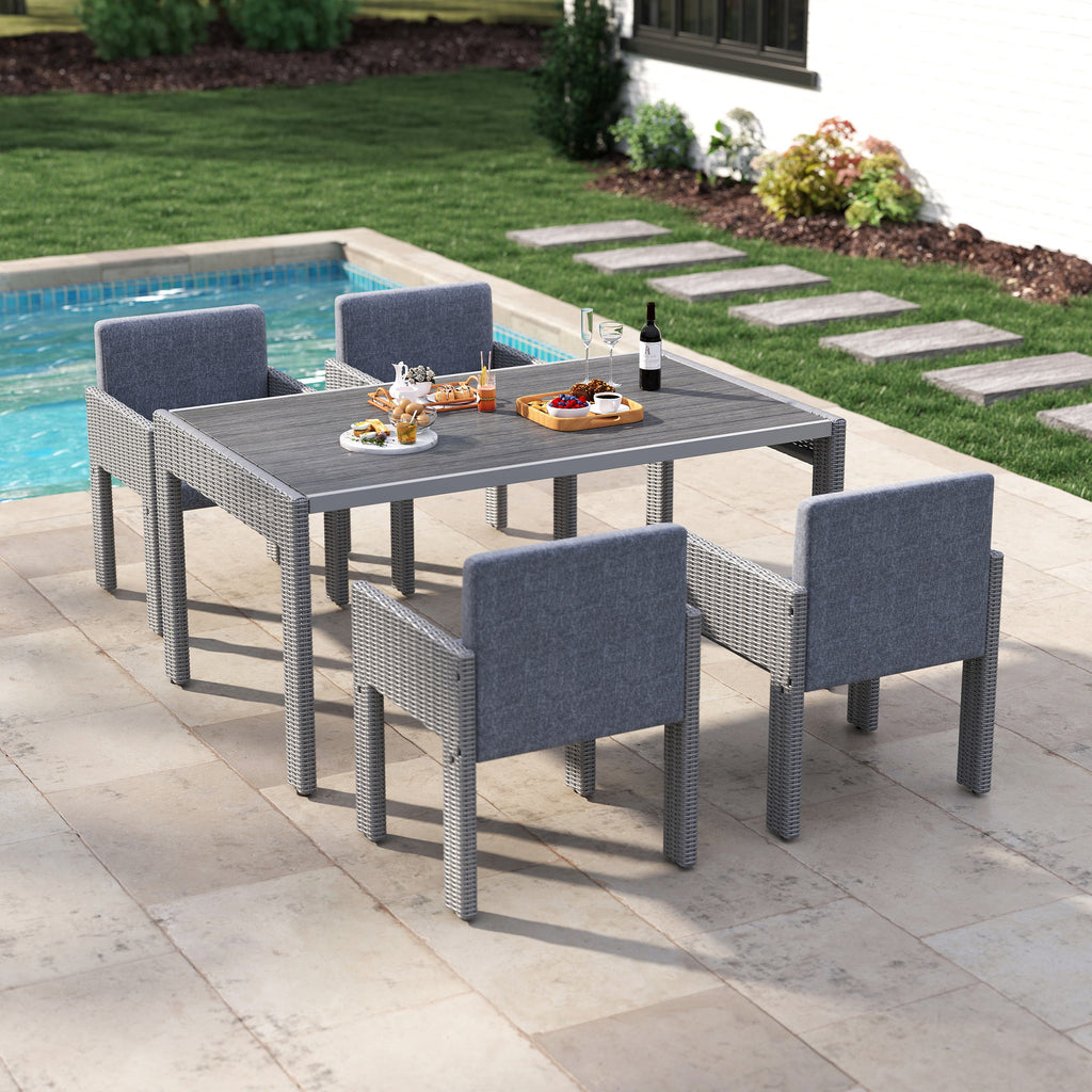 Relen Rattan Dining Set For 6 People