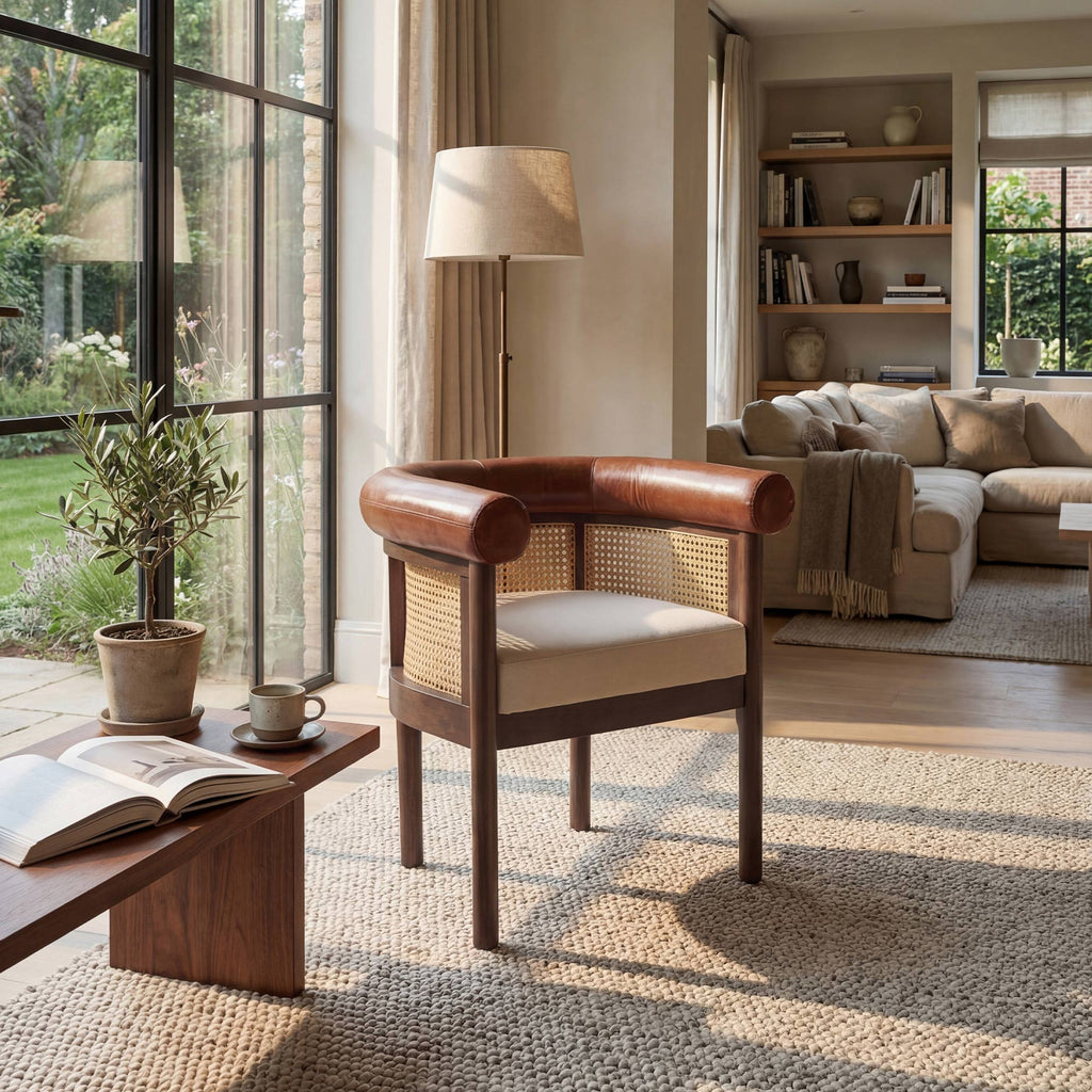 Richard Mid-Century Modern Cane Dining Chair