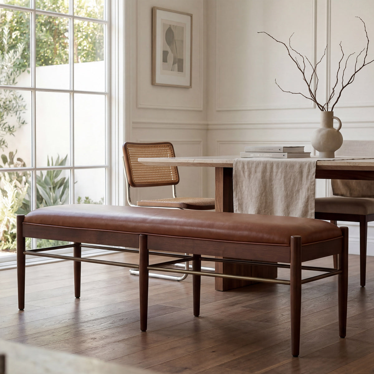 Ashby Mid-Century Modern Bench