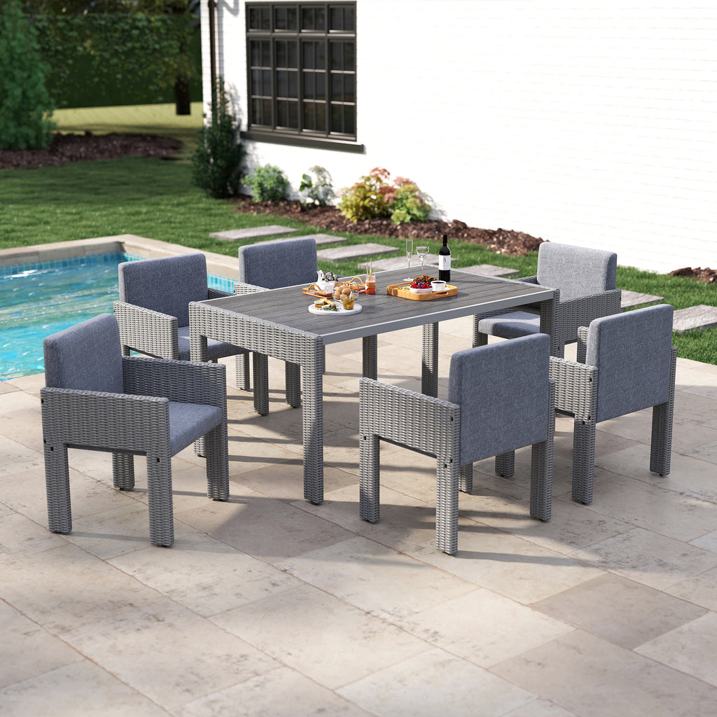 Relen Rattan Dining Set For 6 People