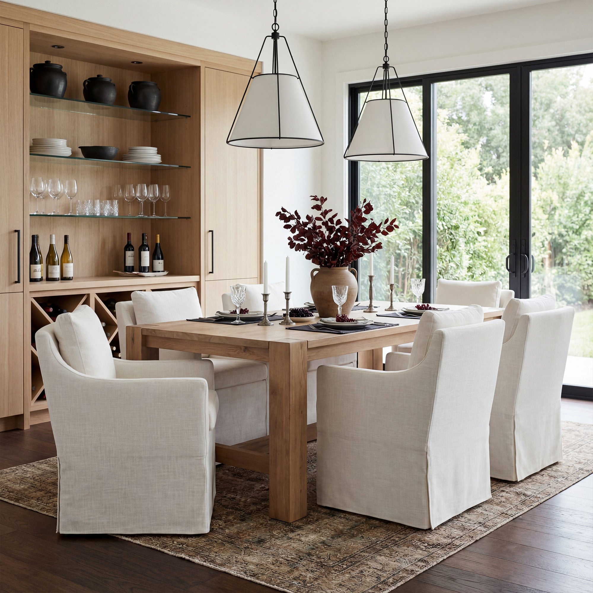Hank Modern Upholstered Dining Chairs with Arms