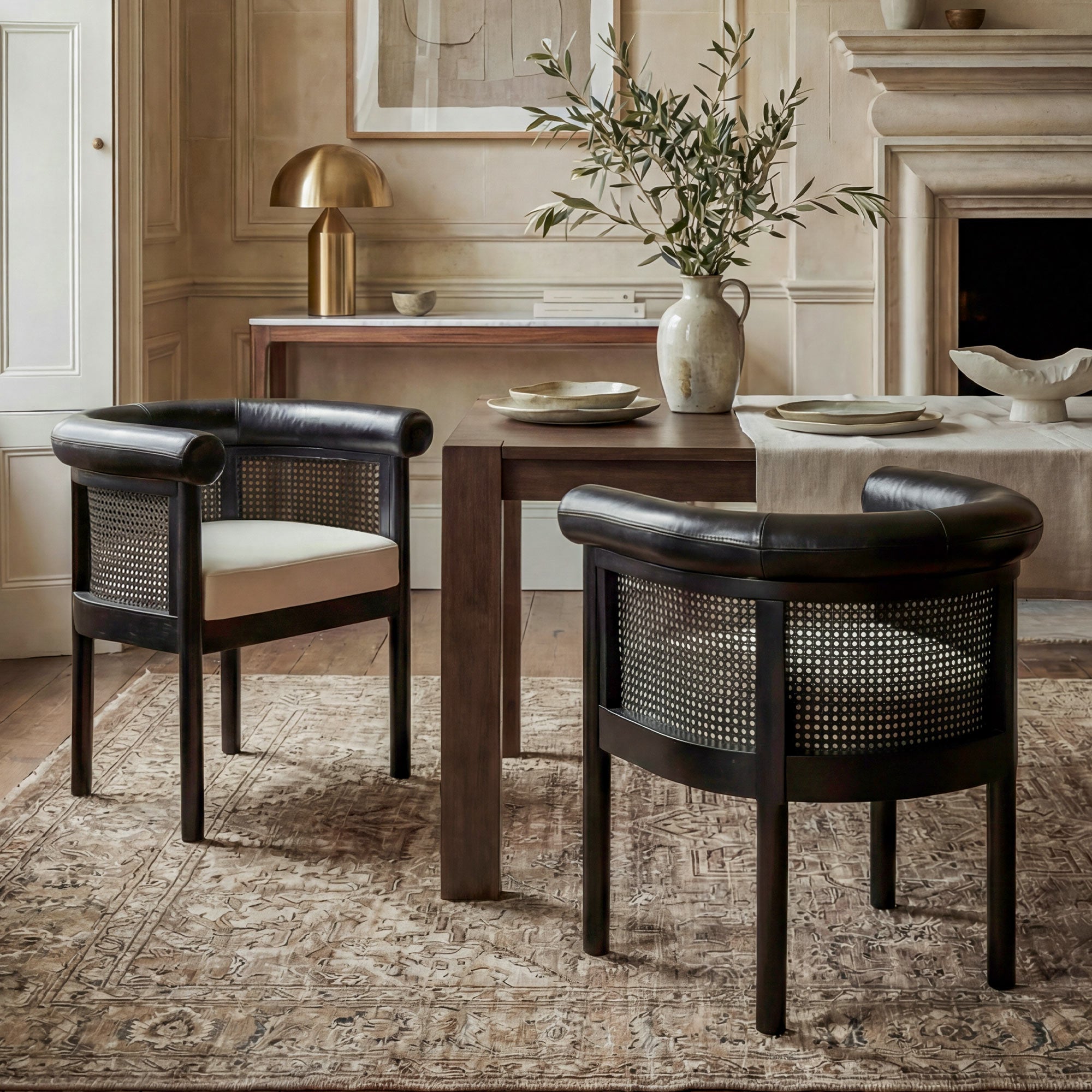 Richard Mid-Century Modern Cane Dining Chair