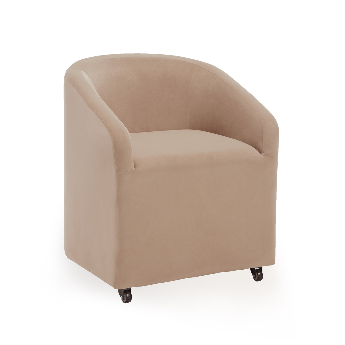 Troy Modern Velvet Rolling Dining Chair