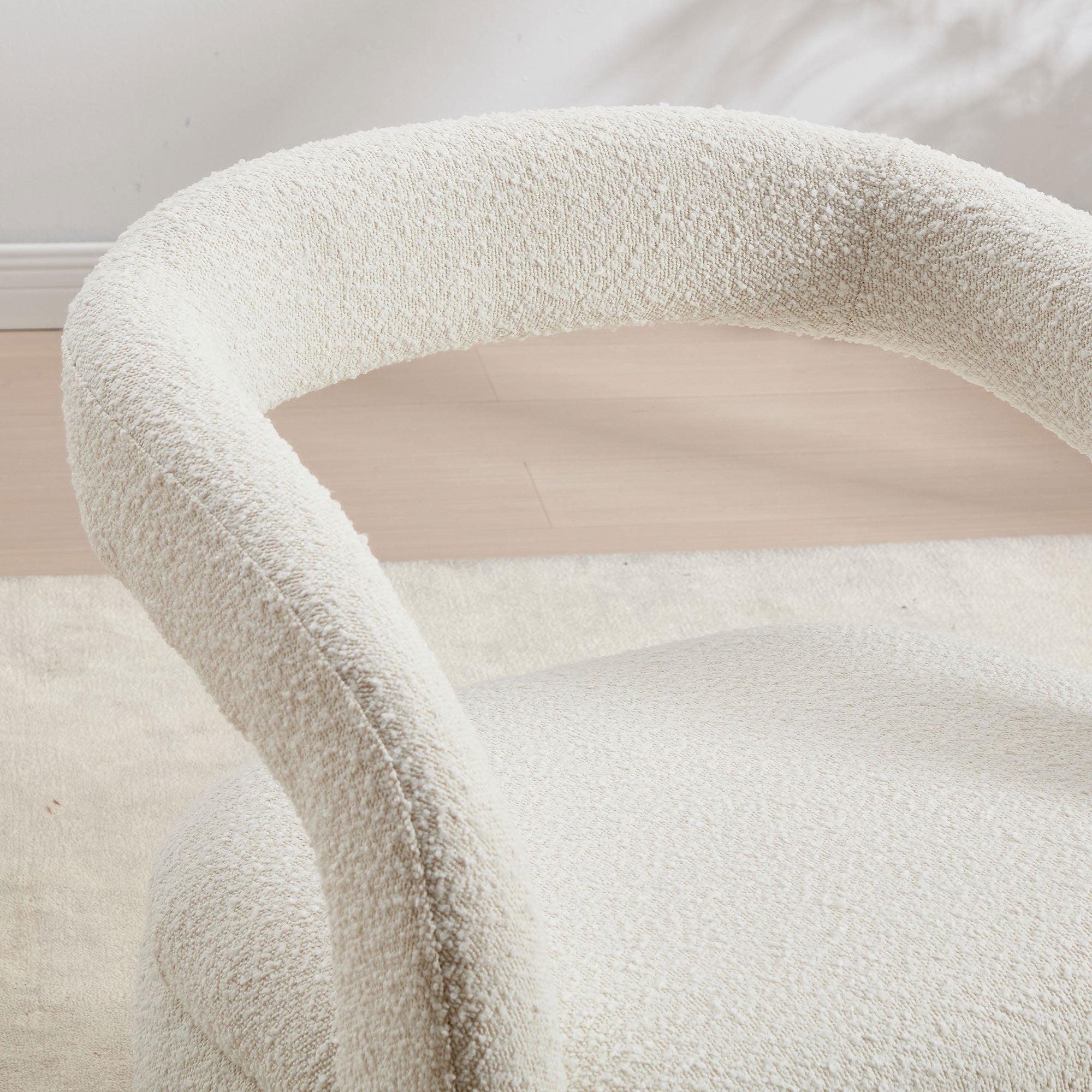 Eva Boucle Accent Chair with Ottoman