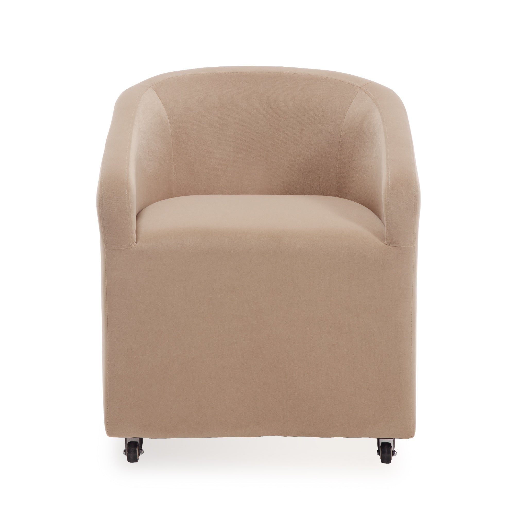 Troy Modern Velvet Rolling Dining Chair
