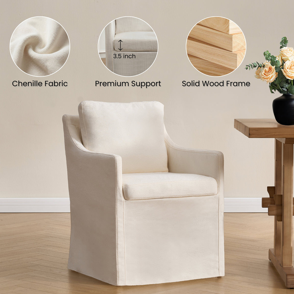 Hank Modern Upholstered Dining Chairs with Arms