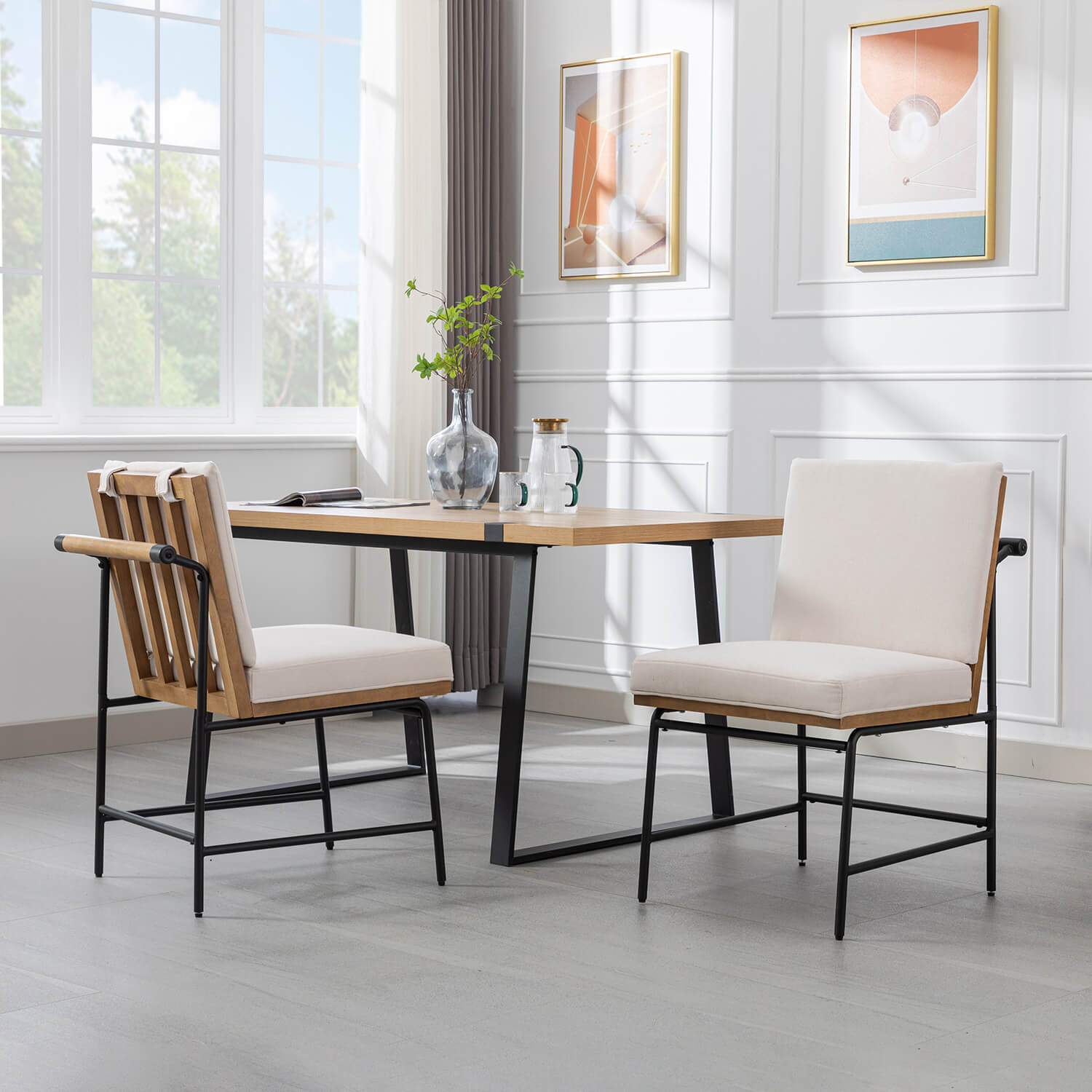 Ramsey Modern Industrial Dining Chairs (Set of 2)