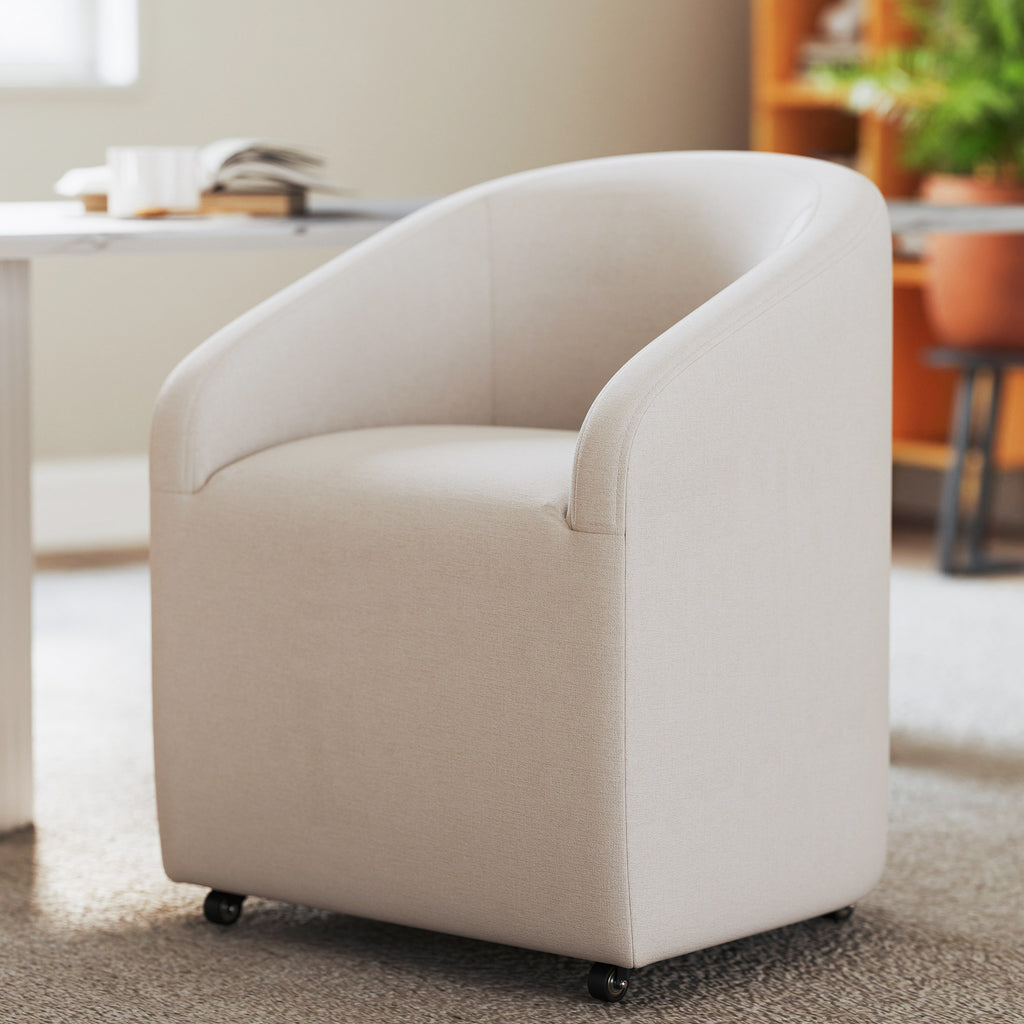 Troy Modern Velvet Rolling Dining Chair