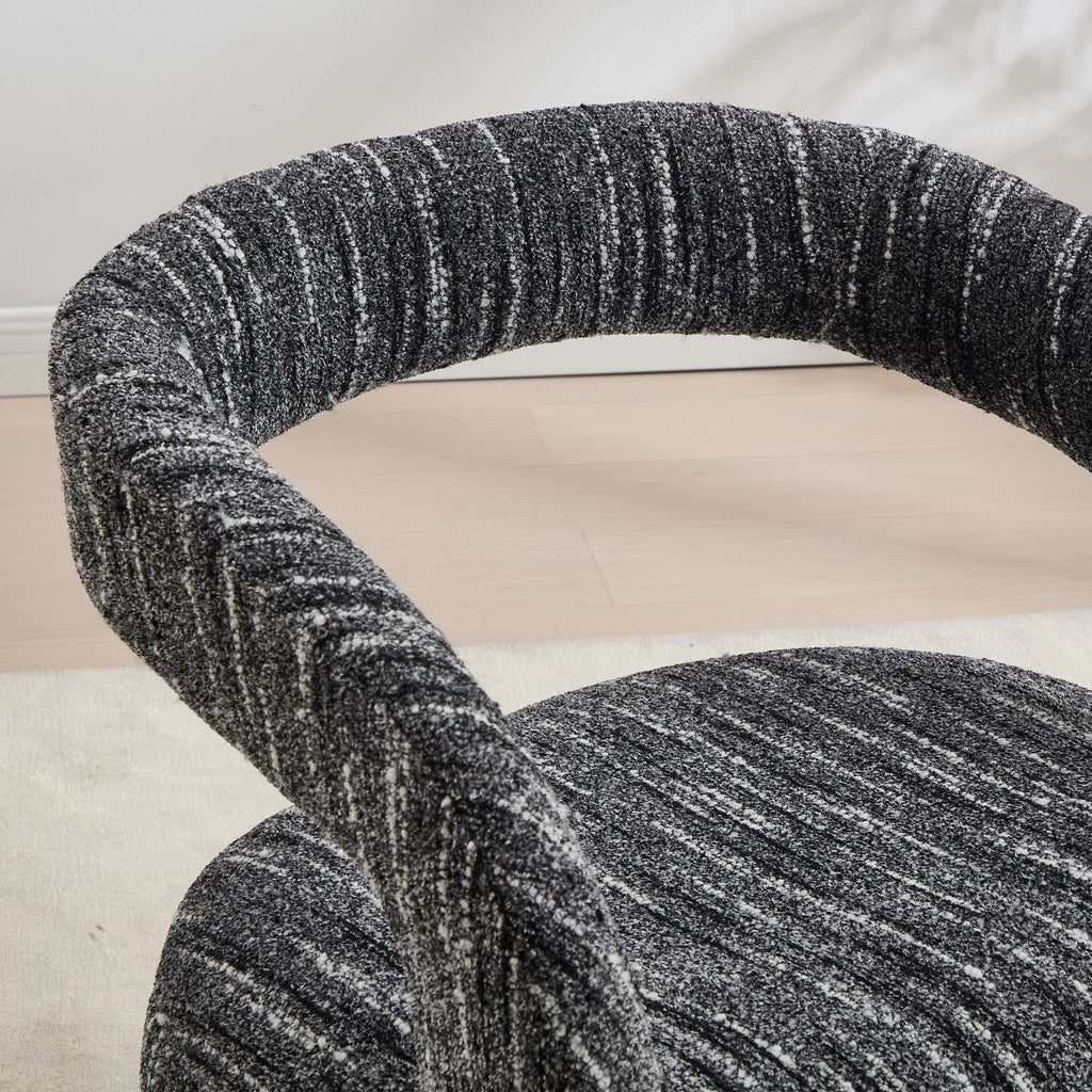 Eva Boucle Accent Chair with Ottoman