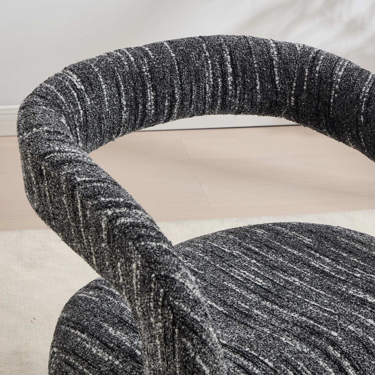 Eva Boucle Accent Chair with Ottoman