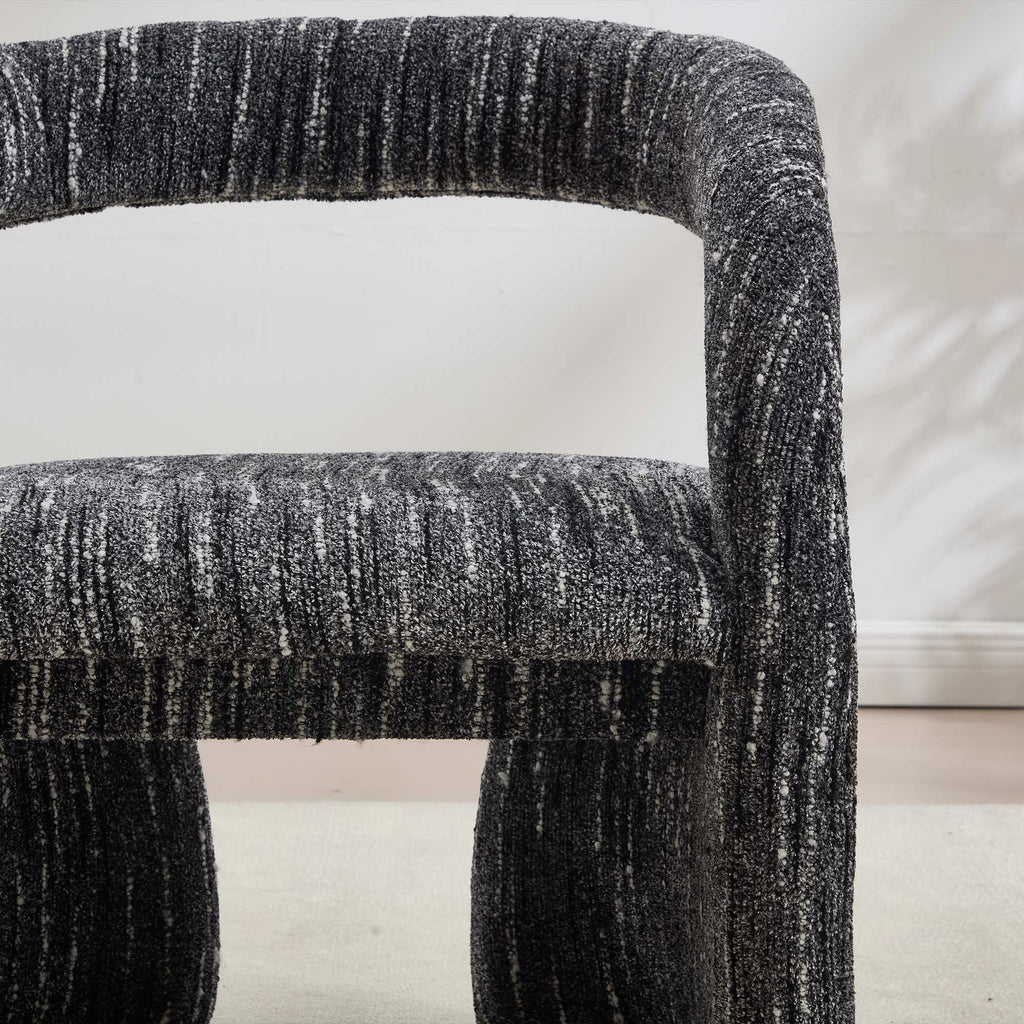 Eva Boucle Accent Chair with Ottoman