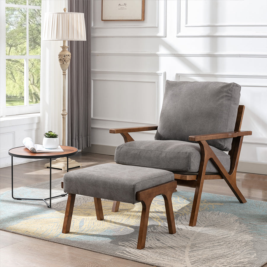 Charles Lounge Armchair with Ottoman