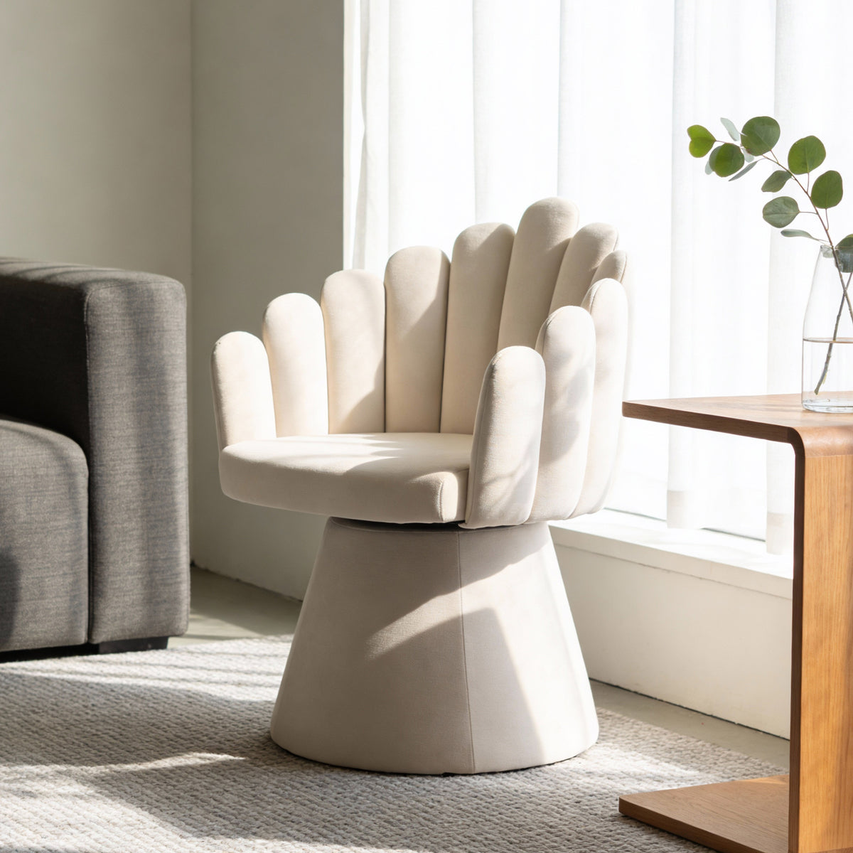 Winnie Chenille Swivel Chair