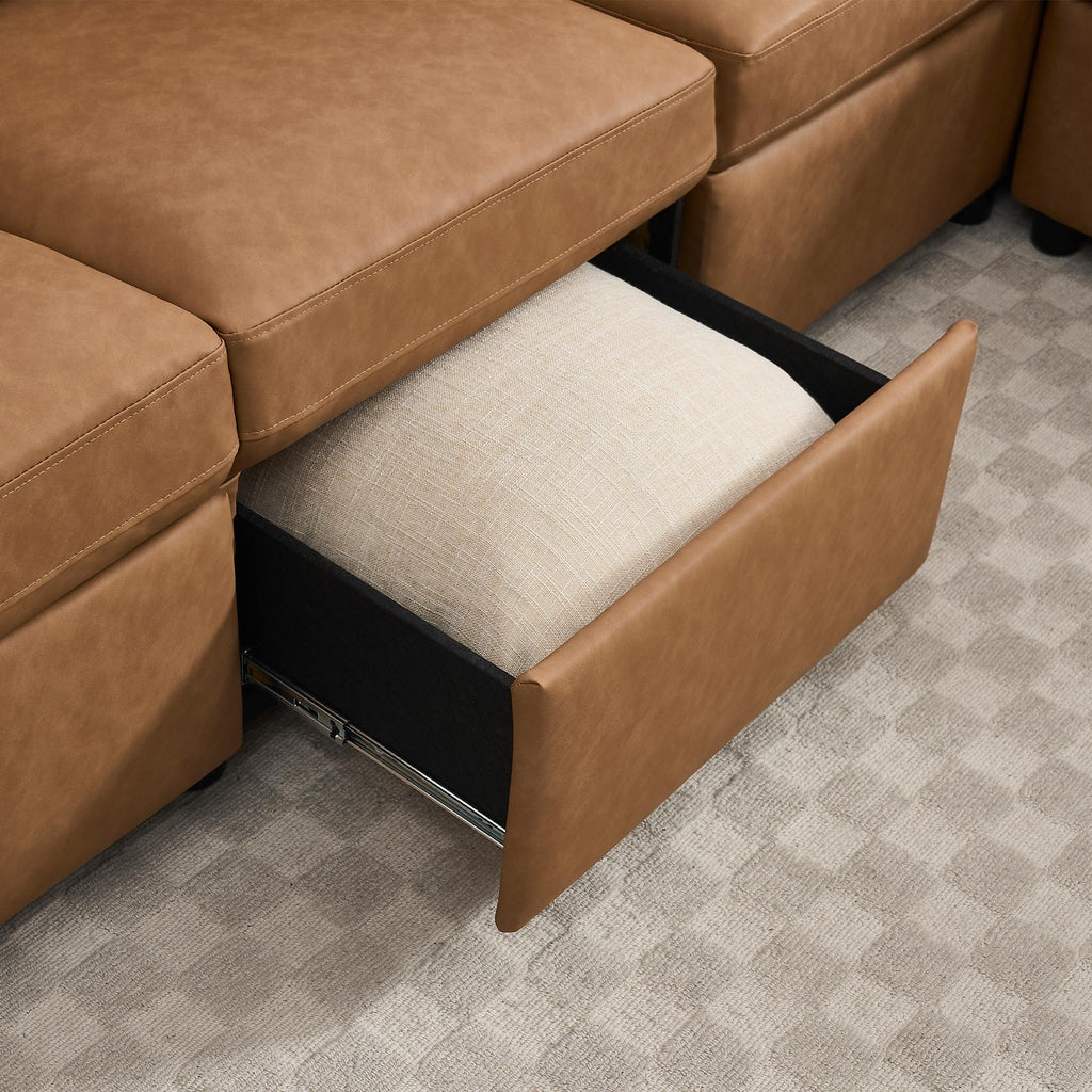 Levi Wall Hugger Reclining Sectional Sofa with Storage